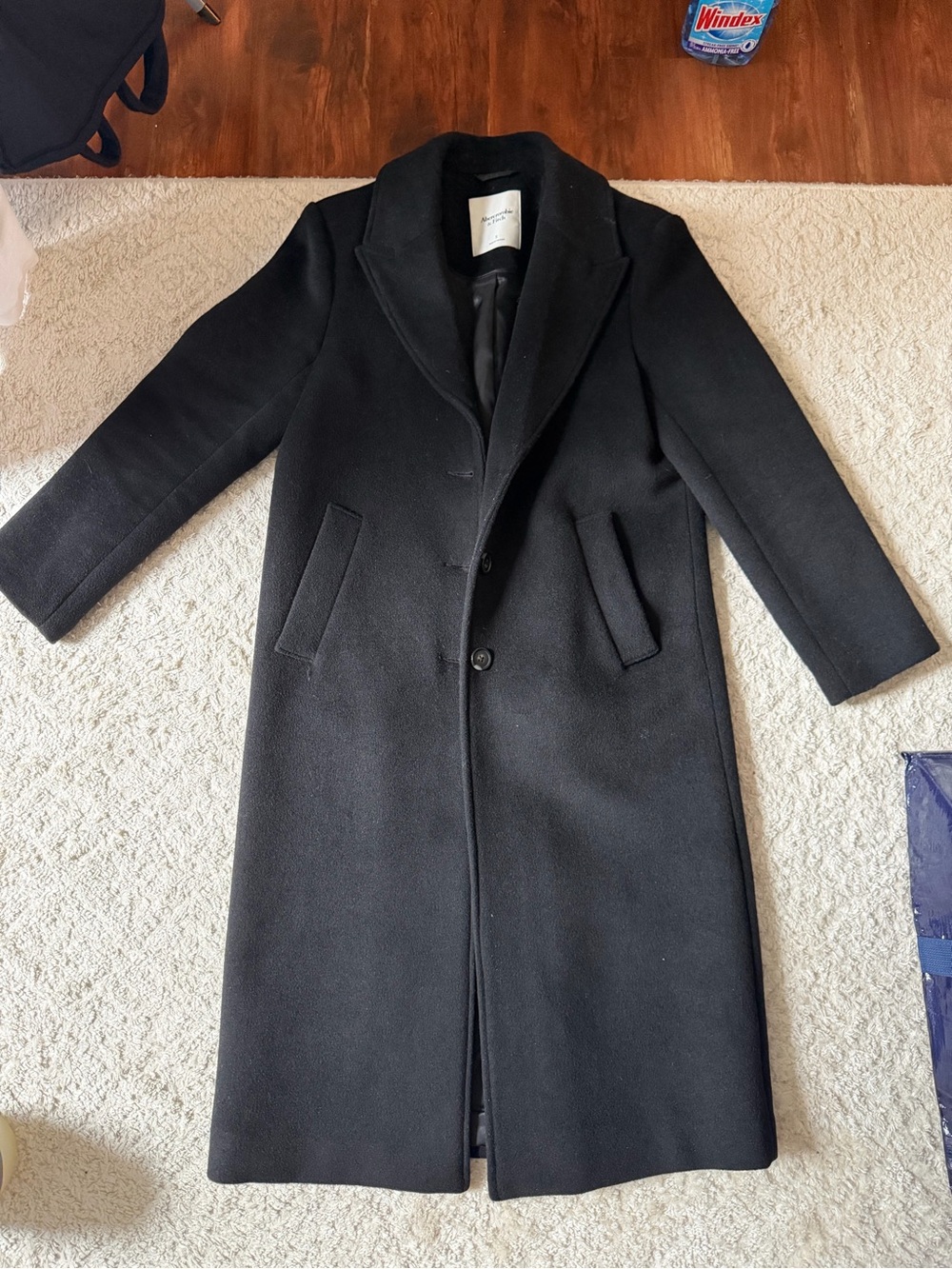 Abercrombie & Fitch Black Wool Long Coat